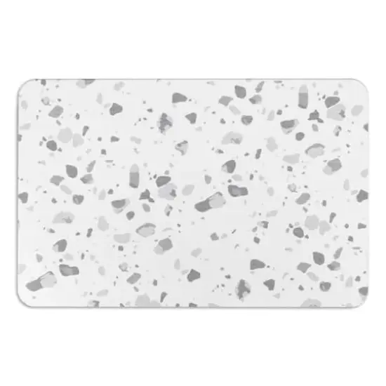 Artsy Mats Gray Terrazzo White Stone Non-Slip Bath Mat {1}