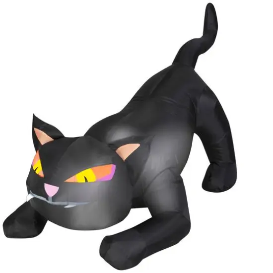 2.5ft. Airblown&reg; Inflatable Halloween Black Cat with Tail Up {1}
