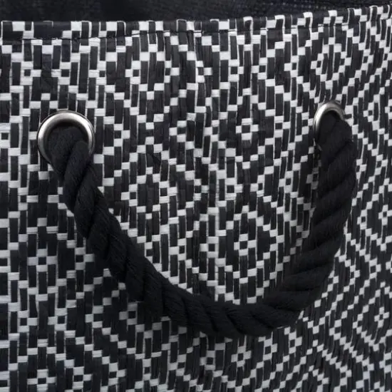 DII&reg; Large Rectangle Diamond Basketweave Paper Bin Black/White {5}