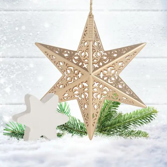 Scentsicles Gold White Winter Fir Metal Star Ornament with Refill {6}