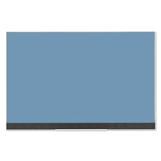 U Brands White Aluminum Framed Blue Magnetic Glass Dry-Erase Board, 36" x 24" {1}