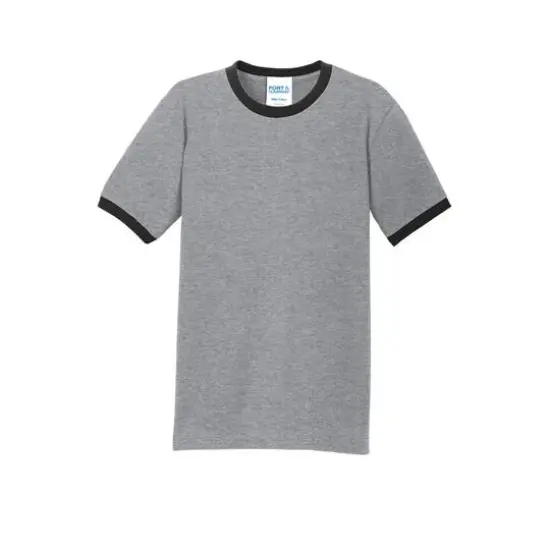Port & Company&reg; Core Cotton Ringer Tee White/Red {2}