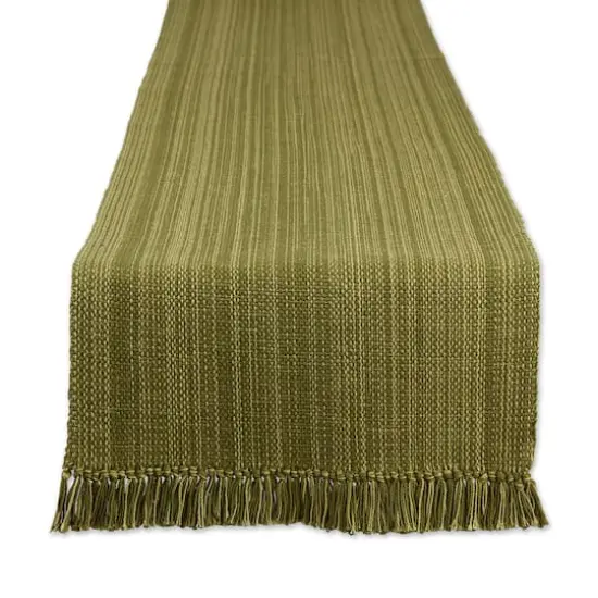 DII&reg; 72" Variegated Fringe Table Runner Olive Green {1}