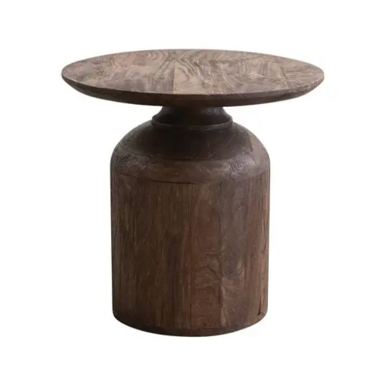 Hello Honey&reg; 19.5" Brown Stained Finish Mango Wood Side Table {1}