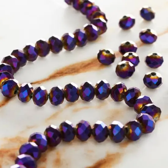 Amethyst Iridescent Glass Faceted Rondelle Beads, 6mm by Bead Landing&trade; {3}