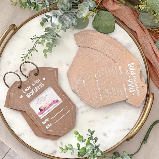 Kate Aspen&reg; Kraft Onesie Shape Baby Shower Prediction Advice Card Keepsake Book Set {1}