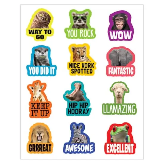 Teacher Created Resources&reg; Go Wild Animals Stickers, 72 Per Pack, 12 Packs {3}