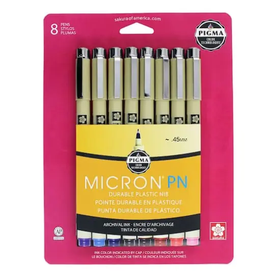 Pigma&reg; Micron&trade; PN Durable Plastic Nib Pen 8 Color Set {1}