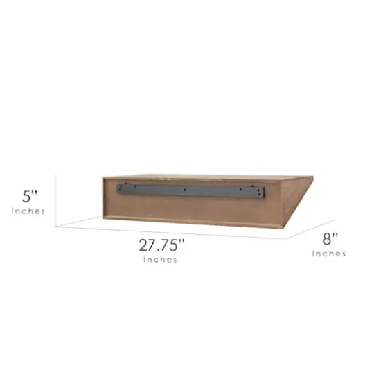 Small Natural Wedge Wood Floating Wall Shelf {7}