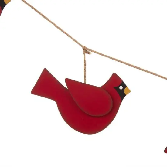 Glitzhome&reg; 6ft. Metal Christmas Cardinal Garland {5}