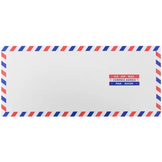 JAM Paper 4.125" x 9.5" White Airmail Envelopes {1}