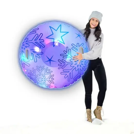 SnowCandy 46" Illuminated Snowflake Inflatable LED Adult Snow Tube {3}