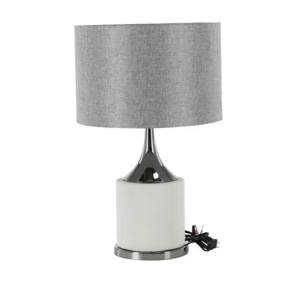 Grey Metal Traditional Table Lamp, 24" x 15" x 15" {4}