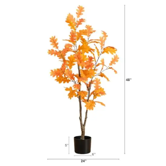 4ft. Artificial Autumn Oak Tree {3}