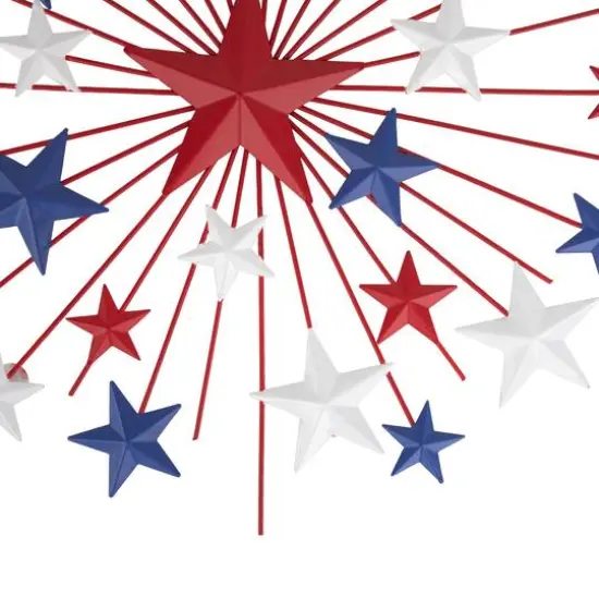 17.5" Red, White & Blue Starburst Americana Metal Wall Accent {7}