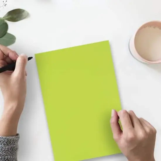 JAM Paper Brite Hue 8.5" x 11" 65lb. Cover Cardstock Pack, 250 Sheets Ultra Lime Green {5}