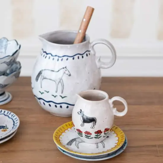 Hello Honey&reg; 7.25" Horse Stoneware Pitcher {4}