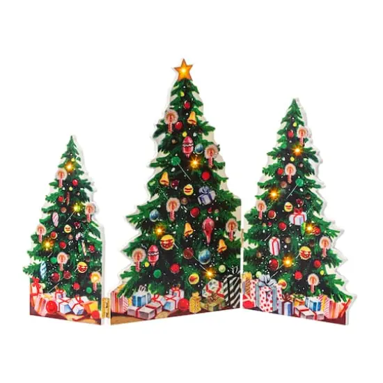 15" Christmas Trees LED Illuminated Folding Scene {1}