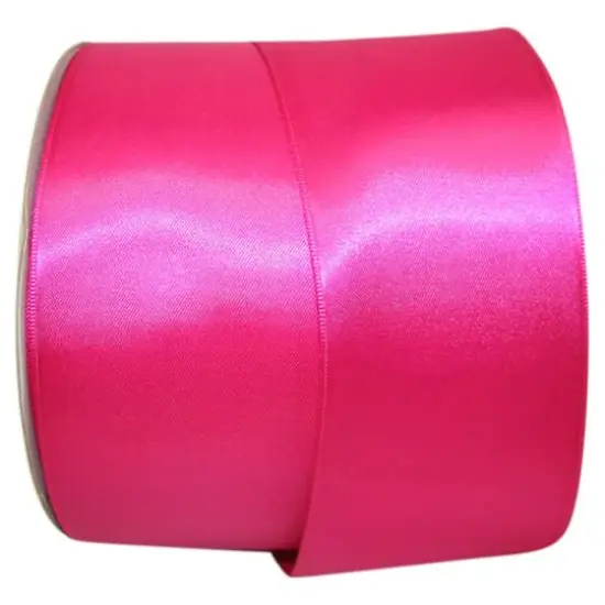 JAM Paper 2.5'' x 50yd. Double Face Satin Ribbon Azalea {1}