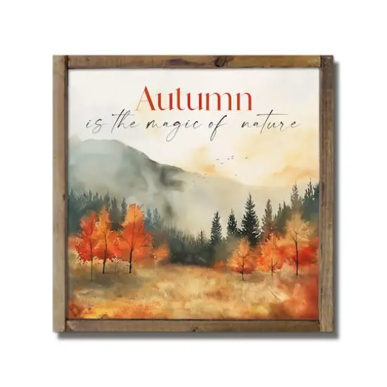Autumn Magic 13.5" x 13.5" Framed Wood Plaque {1}