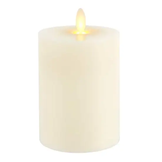 8" LED Wax Pillar Candle with Moving Flame by Ashland&reg; Ivory {3}