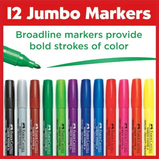 Faber-Castell 12 Color Broadline Jumbo Markers {3}