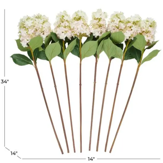 34" White Hydrangea Artificial Flower Stem, 8ct. {8}