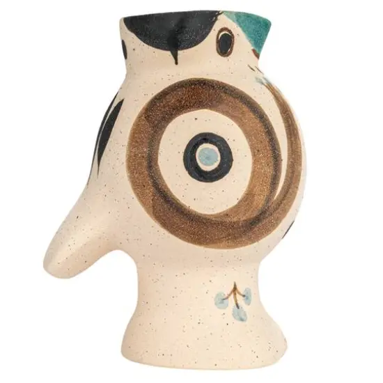 Hello Honey&reg; 8.25" Multicolor Sand Finished Hand Painted Bird Shaped Stoneware Vase {7}
