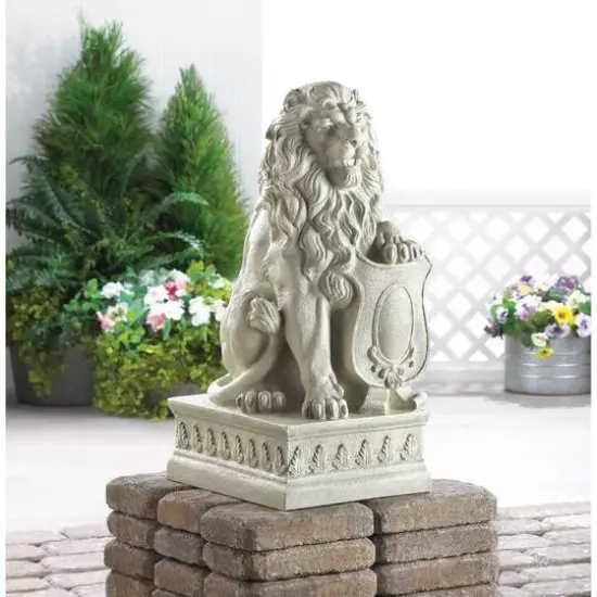 25" Ivory Lion Statue {3}
