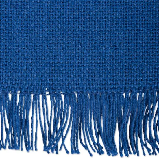 DII&reg; 108" Solid Heavyweight Fringed Table Runner Navy {5}