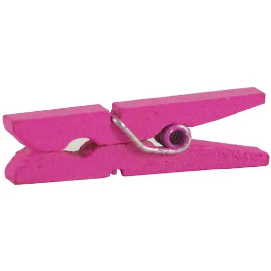 JAM Paper 1.125" Wood Clip Clothespins, 100ct. Fuchsia Pink {5}