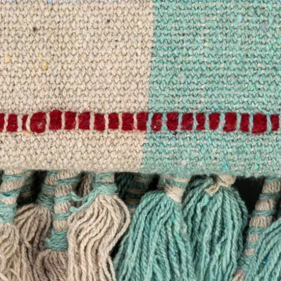 Hello Honey&reg; Multicolor Plaid Braided Fringe Throw Blanket {6}