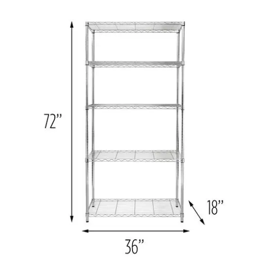 Honey Can Do 5-Tier Heavy-Duty Adjustable Shelving Unit Chrome {4}