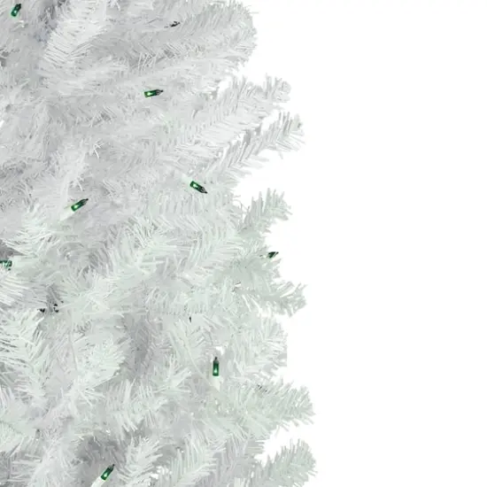 6.5ft. Pre-Lit Woodbury White Pine Artificial Christmas Tree, Green Lights {5}