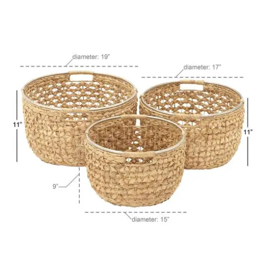 Tan Sea Grass Natural Storage Basket Set {9}
