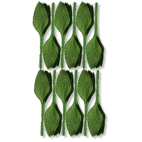 JAM Paper 2.25" Green Corsage Leaf Stems, 100ct. {1}