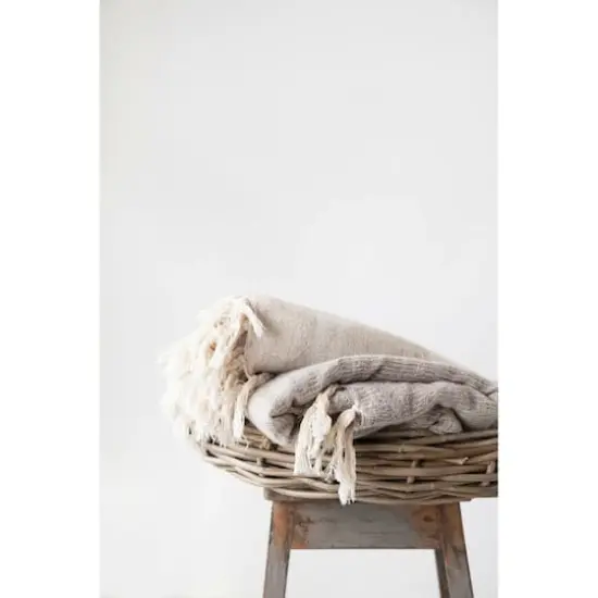 Hello Honey&reg; Woven M&eacute;lange Wool & Cotton Slub Throw With Fringe {3}