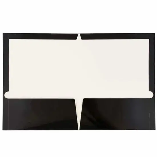JAM Paper Glossy Two Pocket Folders, 12ct. Black {4}