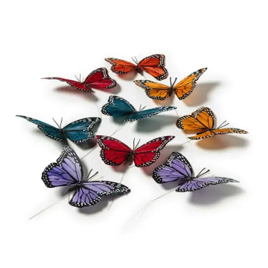 4.75" Multicolor Feather Butterflies, 10ct. by Ashland&reg; {5}