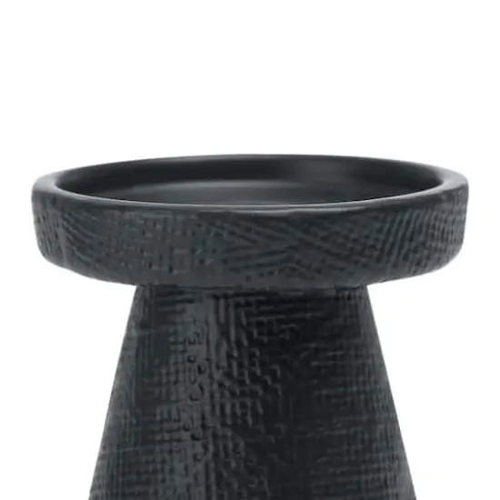 Hello Honey&reg; Stoneware Pillar & Taper Candle Holders Black {4}