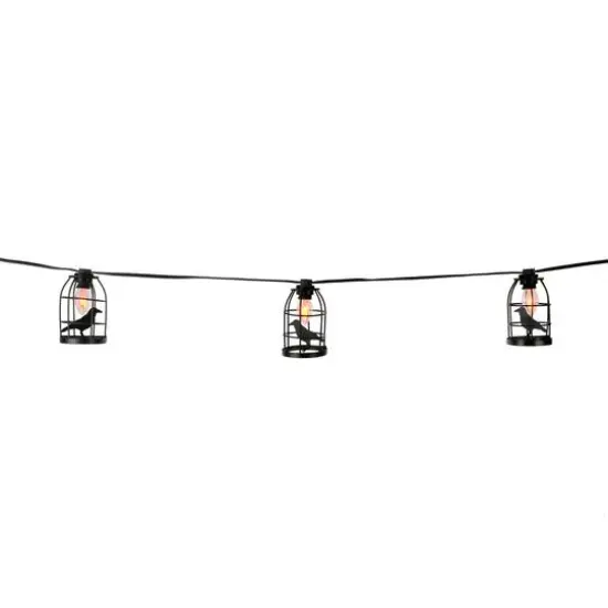 10ct. Orange Flickering Caged Raven String Lights by Ashland® {3}