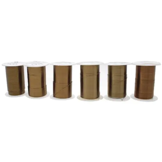 The Beadsmith&reg; Wire Elements&trade; Tarnish Resistant Medium Temper Assorted Gauge Wire Spools, 12ct. Vintage Bronze {4}