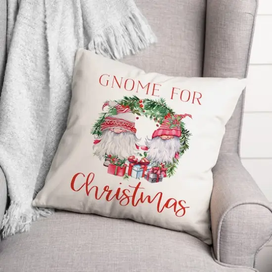 Gnomes for Christmas Throw Pillow {3}