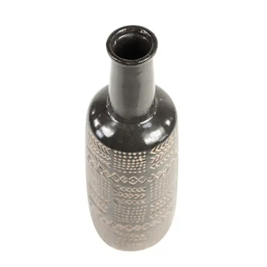 Black Porcelain Eclectic Vase, 18" x 6" x 6" {3}