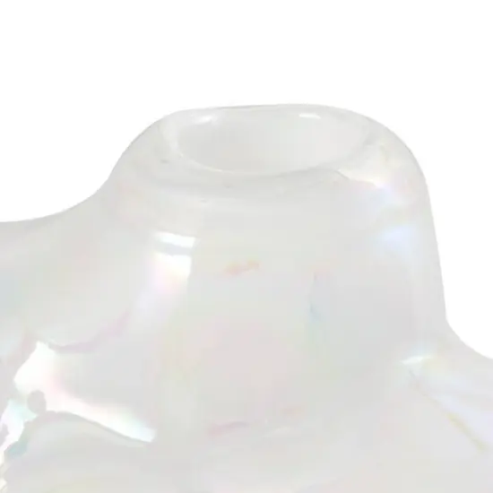 8" Clear Abstract Handmade Bubble Glass Vase {8}