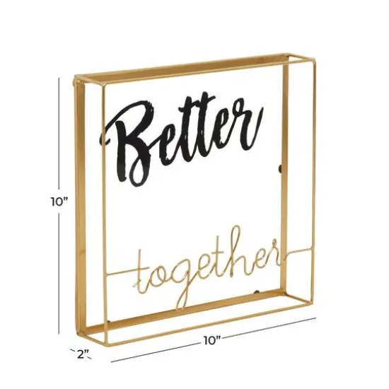 10" Gold Contemporary Better Together D&eacute;cor Sign {6}