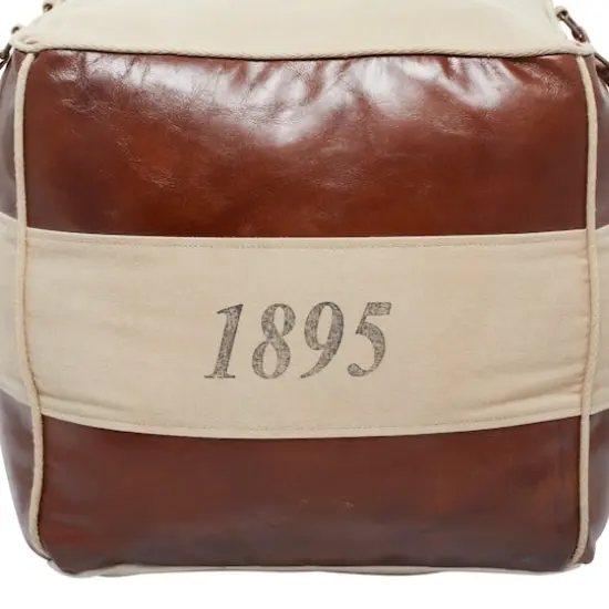 Brown Canvas Rustic Stool, 19" x 21" x 20" {11}