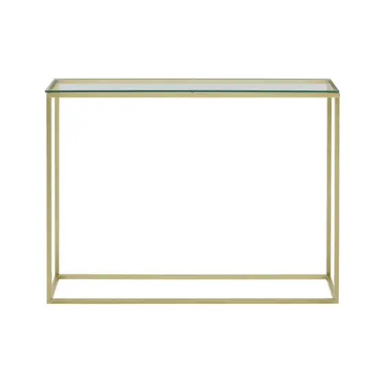 Walker Edison 42" Glass & Gold Open Box Entry Table {3}