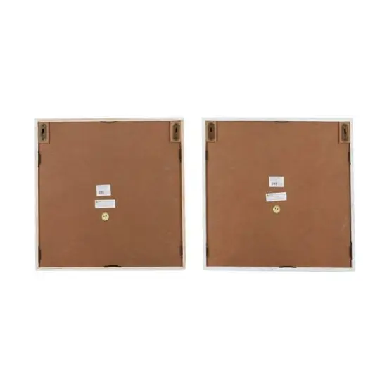 Set of 2 White Wood Farmhouse Sign Wall Decor, 15" x 15" {6}