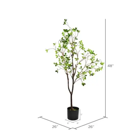4ft. Potted Artificial Milan Leaf Tree {3}